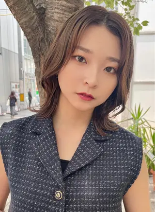 ミディアム カラー 髪質改善 中川 翔のヘアスタイル