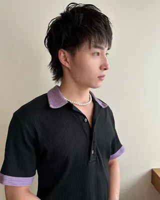 ショート メンズ グランジヘア 無造作ヘアHYUGAのヘアスタイル