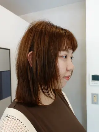 セミロング unfeigned02所属・おーした /カットモデル伏見栄のヘアスタイル