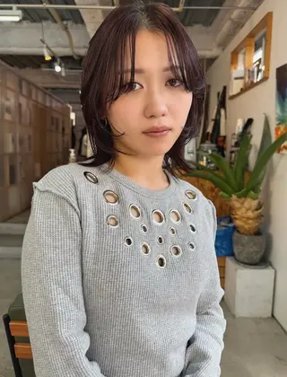 ミディアム パーマ PARKiiiNG 大阪心斎橋/ブリーチのヘアスタイル