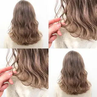 セミロング ハイトーン×レイヤー カットTAKUMIのヘアスタイル