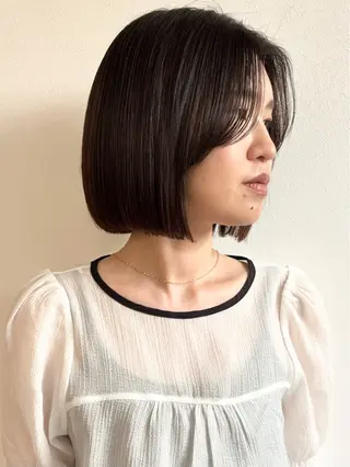 ミディアム 石山 /切りっぱなしボブのヘアスタイル