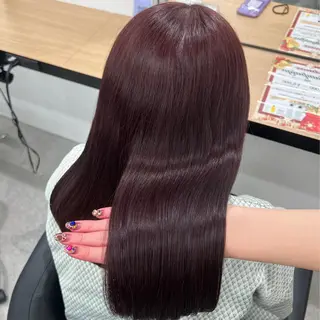 ロング カラー 💗愛され暖色💗 ピンク/レッド💗のヘアスタイル