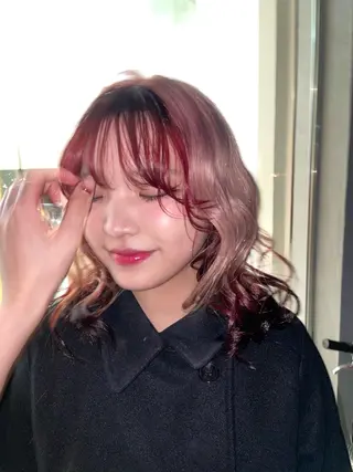 ミディアム カラー Then所属・mana/ハイトーン /ヘアアレンジ🎀のヘアスタイル