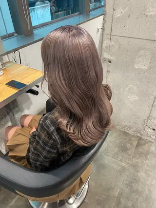 ミディアム カラー ハイトーン 横浜💞ミオのヘアスタイル