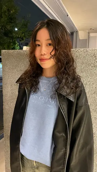 ロング パーマ パーマ/透明感カラー 小松のヘアスタイル