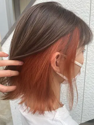 ミディアム カラー SALOWIN池袋East店3F所属・インナーカラー 推し ブリーチ  髪質改善のヘアスタイル