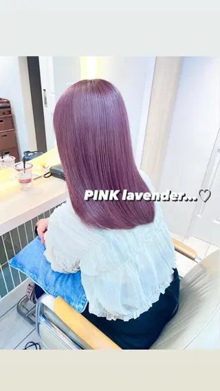 セミロング カラー ヘアアレンジ ハイトーンピンク🍑 ブリーチ🍑RINAのヘアスタイル