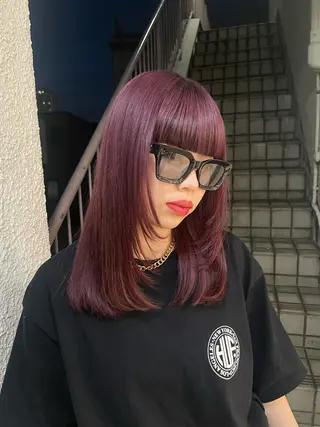 セミロング カラー レイヤー/透明感 カラー/Tamakiのヘアスタイル