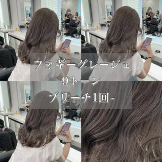 セミロング カラー ヘアアレンジ トレンドモテカラー 🩷色落ちまで可愛くのヘアスタイル