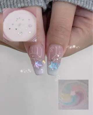 ネイル MINAMI໒꒱ Y2K、韓国ガーリーのネイルデザイン