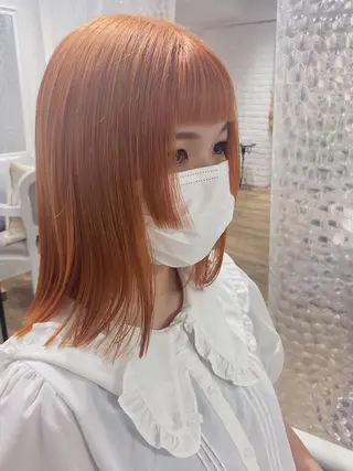 ミディアム カラー ヘアアレンジ 🧡梅田ハイトーン カラー🧡runaのヘアスタイル