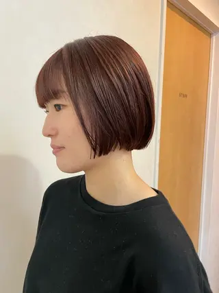 ショート 水野谷愛/ボブ/ レイヤー/暖色カラーのヘアスタイル