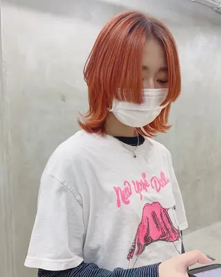 ミディアム カラー ブームボックス所属・🐝ハイトーンカラー hachi🐝のヘアスタイル