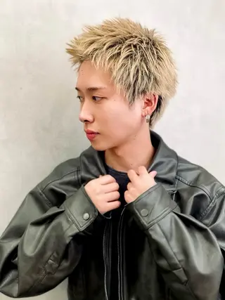 ショート カラー パーマ メンズ 石満 諒 メンズ縮毛矯正のヘアスタイル