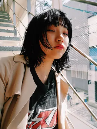 ミディアム レイヤーカット/ パーマ/鎌田実奈歩のヘアスタイル