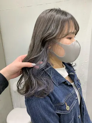 セミロング カラー ヘアアレンジ SALOWIN原宿ash店所属・憧れの艶ハイトーンへ 🌙サイダサキのヘアスタイル