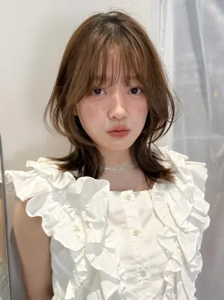 ミディアム カラー le'a所属・谷町/Le'a /竹原しおなのヘアスタイル