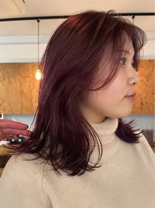 ミディアム カラー 暖色/パーマ 🌼クニトウメイのヘアスタイル