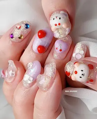 ネイル 3dパーツ/流行り 👧shushu❤️のネイルデザイン