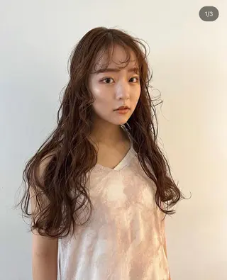 ロング オリーブ/縮毛♡ Natsuno🩰のヘアスタイル