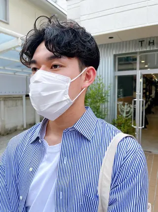 ショート パーマ メンズ メンズパーマ タカキリョウのヘアスタイル