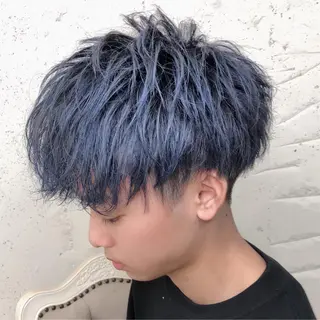 ショート カラー パーマ メンズ ［銀座］淡色 ラベンダー🫧大村のヘアスタイル