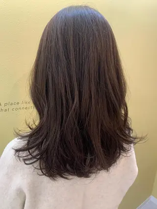 セミロング カラー hub hair レイヤー/透明感のヘアスタイル