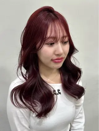 セミロング 【暖色カラー】山田 遥真のヘアスタイル