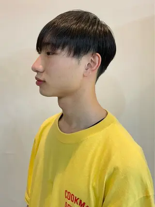 メンズ 切りっぱなしボブ/ ブリーチカラー/大塚のヘアスタイル