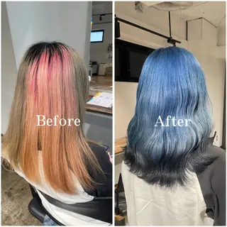 セミロング ムラ修正/ ハイトーン💖Riaのヘアスタイル