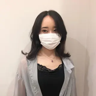 ミディアム カラー noa hair design 町田店所属・miyu♡̷̷ 韓国ヘア/顔まわりのヘアスタイル