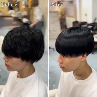 ミディアム パーマ メンズ 🔮メンズ縮毛矯正 毛流れパーマ💎竹永のヘアスタイル