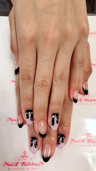 ネイル ネイルリボン 受付スタッフのネイルデザイン