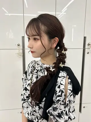 ロング 韓国ヘア/顔周り ヘアセット/加藤優里のヘアスタイル