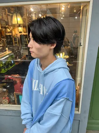 ショート パーマ メンズ 清水千優/パーマ/透 明感カラー/メンズのヘアスタイル