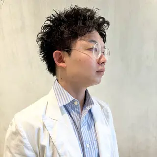 パーマ メンズ メンズパーマ/フェ ザーパーマ/古川晴輝のヘアスタイル