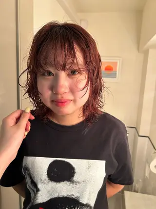 ミディアム カラー パーマ 透明感似合わせカラー 🍀あかり🍀のヘアスタイル