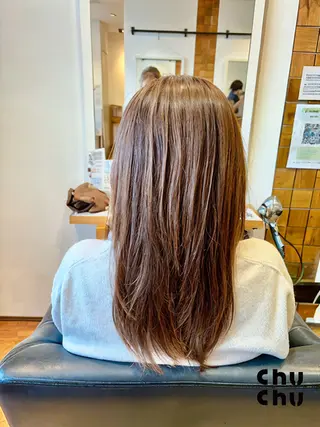 セミロング カラー 秋山知穂🌸縮毛矯正 ショートお任せ🌸のヘアスタイル