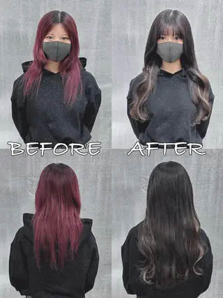 ロング カラー ヘアアレンジ LIP 大阪本店 エクステ 堀谷和孝のヘアスタイル