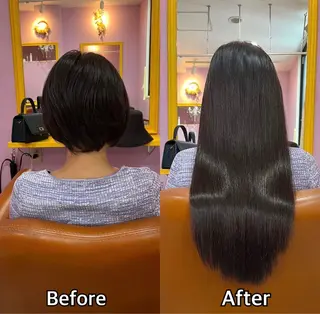 ロング シール+ちび編み込み エクステ梅田🐨のヘアスタイル