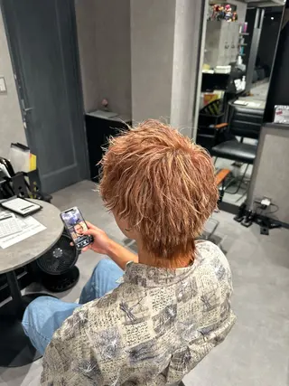 ミディアム カラー ヘアアレンジ メンズ NEXT NEO所属・メンズヘア静岡 ✂︎Ryuheiのヘアスタイル