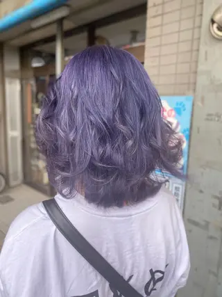 ミディアム ゆぴ☾‪/推しカラー /ハイトーンのヘアスタイル