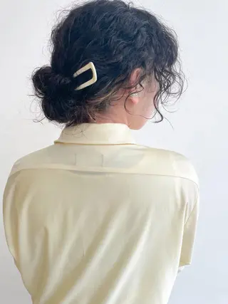 セミロング カラー パーマ ヘアアレンジ 原宿美容室Cura所属・パーマ美容師🌈中村 絢美のヘアスタイル