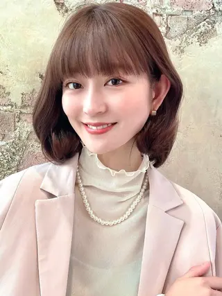 セミロング カラー パーマ ヘアアレンジ Surpass所属・🌈小顔似合わせ SHIHO🌈のヘアスタイル