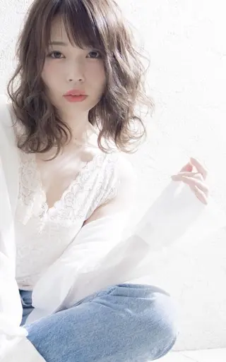 セミロング Agu  hair rupia 金沢店所属・金沢美容室/ 艶髪/夜営業/JINのヘアスタイル