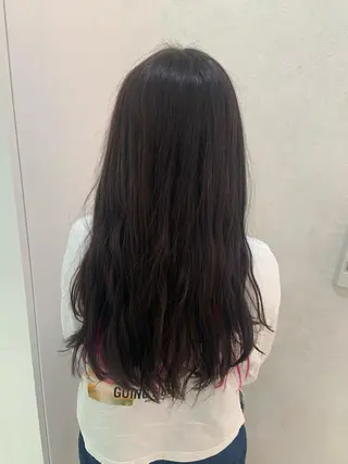 ロング カラー パーマ ヘアアレンジ ハイトーンカラー🤍 山下 優華のヘアスタイル