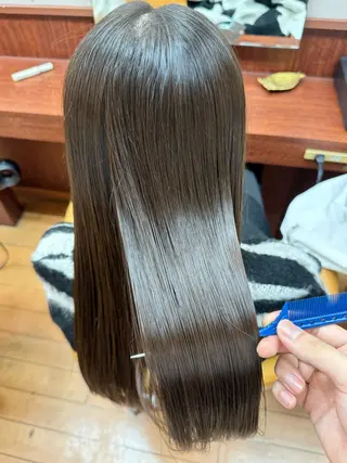 ロング ルキ🌈ブリーチカラ ー&メンズパーマ🦄のヘアスタイル