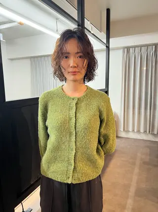 ショート パーマ juno所属・ボブ/パーマ/透明感 カラー　善方浩貴のヘアスタイル