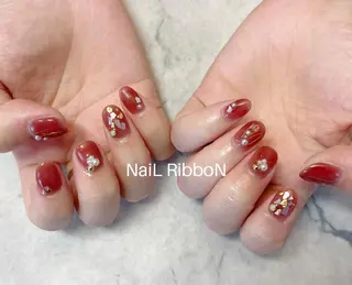 ネイル ネイルリボン 受付スタッフのネイルデザイン